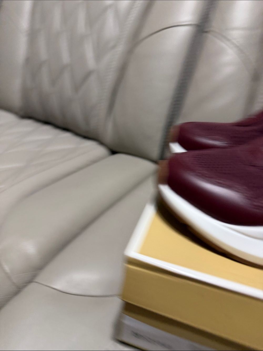 MICHAEL Michael Zuma Kors Burgundy Knit & Leather Zip Slip-On Sneakers - Picture 4 of 11